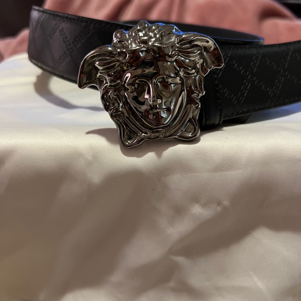 Authentic black Versace Medusa belt